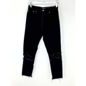 Levi's Jeans Womens 27 Black Wedgie Skinny Straight‎ Button Fly High Rise Denim